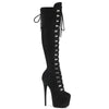 JUBILANT-3012FS Plateau Stiefel Schwarz Velour von Pleaser