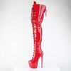 JUBILANT-4012 Overkneestiefel Plateauschuhe Rot von Pleaser – Ansicht 3