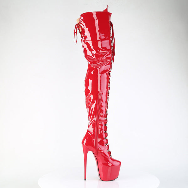 JUBILANT-4012 Overkneestiefel Plateauschuhe Rot von Pleaser – Ansicht 5
