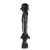KERA-303 Plateau Overknee Stiefel schwarz Lack Schnürung Schleifen | DemoniaCult