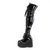 KERA-303 Plateau Overknee Stiefel schwarz Lack Schnürung Schleifen | DemoniaCult