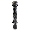 KERA-303 Plateau Overknee Stiefel schwarz Lack Schnürung Schleifen | DemoniaCult