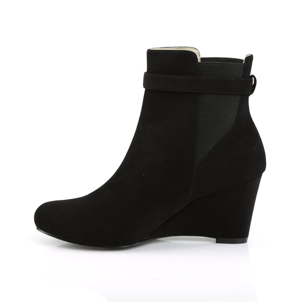 KIMBERLY-102 Stiefeletten Schwarz Samt von Pleaser Pink Label – Ansicht 3