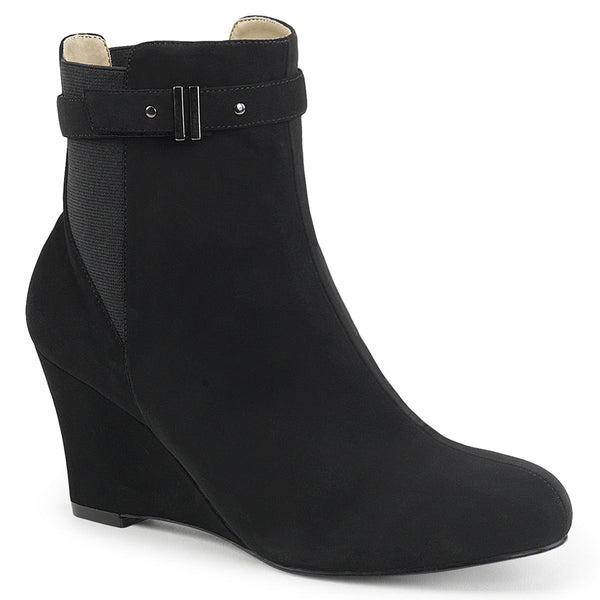 KIMBERLY-102 Stiefeletten Schwarz Samt von Pleaser Pink Label
