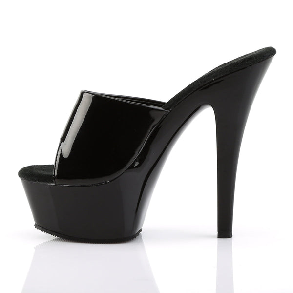 KISS-201 Plateau Pantoletten Lack Schwarz von Pleaser – Ansicht 3