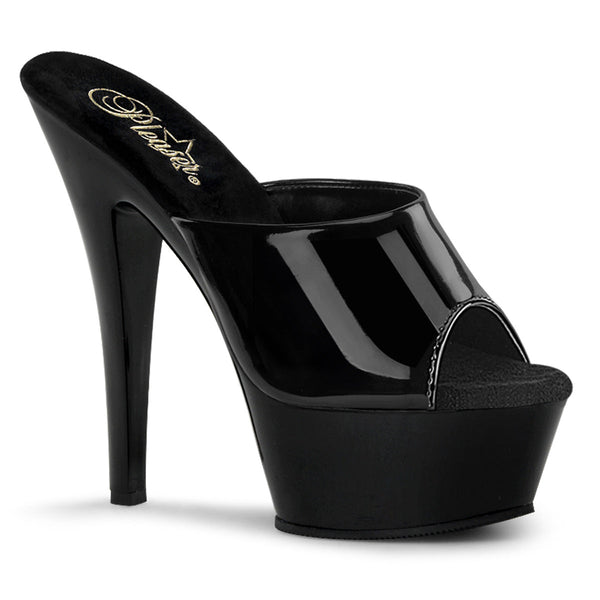KISS-201 Plateau Pantoletten Lack Schwarz von Pleaser