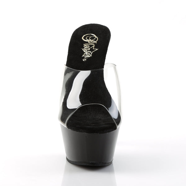 KISS-201 Plateau Pantoletten Transparent/Schwarz von Pleaser – Ansicht 2
