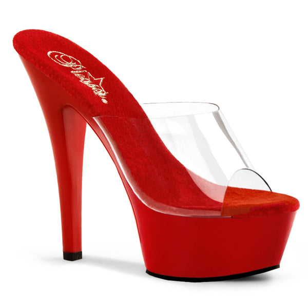 KISS-201 Sandalette Plateauschuhe Rot von Pleaser