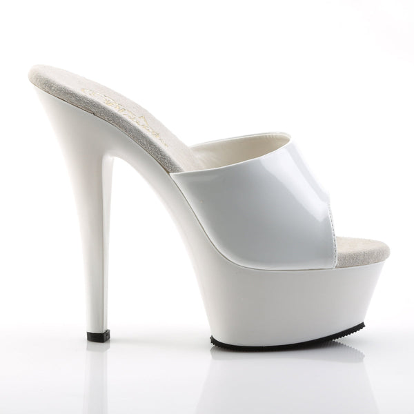 KISS-201 Plateau Pantoletten Weiß Lack von Pleaser – Ansicht 5