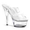 KISS-202 Plateau Pantoletten Transparent von Pleaser