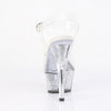 KISS-208RSI Plateau High Heel Sandaletten - Silber/Transparent Glitzer von Pleaser – Ansicht 4