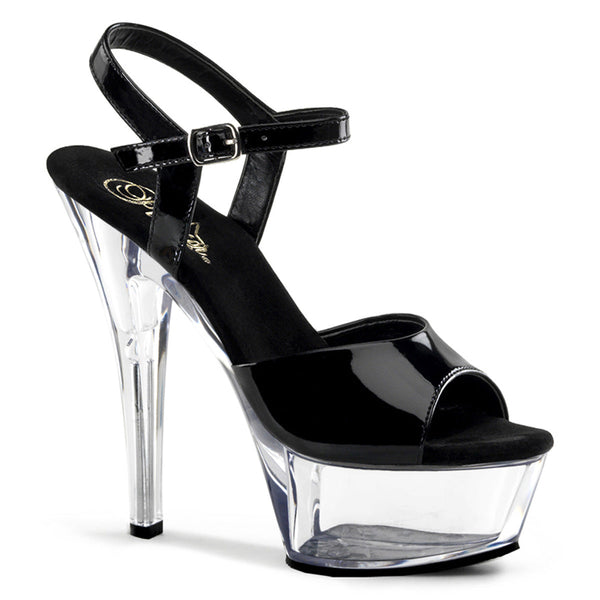 KISS-209 Plateau Sandaletten Schwarz/Transparent von Pleaser