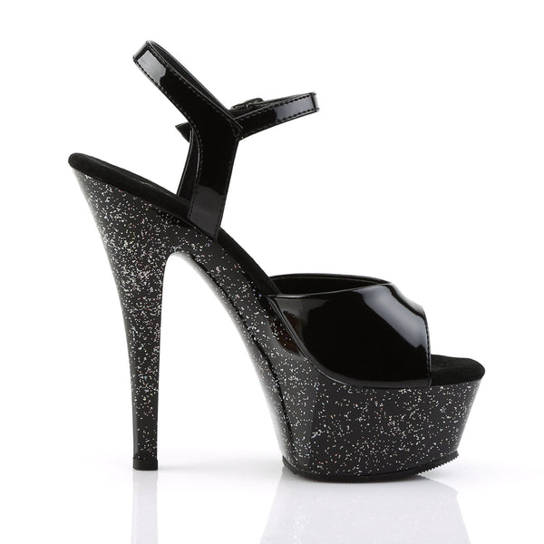 KISS-209MG Plateau Sandaletten Schwarz/Glitter von Pleaser – Ansicht 5