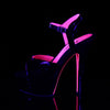 KISS-209TT Plateau Sandaletten Lack Schwarz Pink UV von Pleaser – Ansicht 3