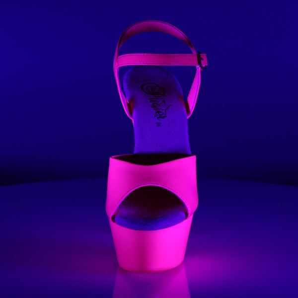 KISS-209UV Plateau Sandaletten Neon Pink UV von Pleaser – Ansicht 2
