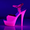 KISS-209UV Plateau Sandaletten Neon Pink UV von Pleaser – Ansicht 3