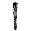 KISS-3000 Plateau Overknee Stiefel Schwarz Lack von Pleaser – Ansicht 2