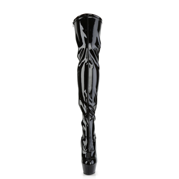KISS-3000 Plateau Overknee Stiefel Schwarz Lack von Pleaser – Ansicht 2