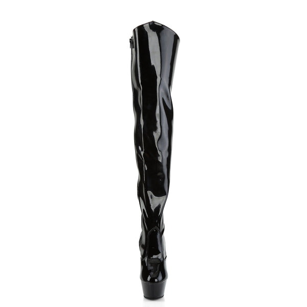 KISS-3010 Plateau Overknee Stiefel - Schwarz von Pleaser – Ansicht 2