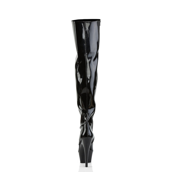 KISS-3010 Plateau Overknee Stiefel - Schwarz von Pleaser – Ansicht 4