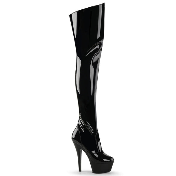 KISS-3010 Plateau Overknee Stiefel - Schwarz von Pleaser