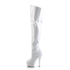 KISS-3010 Plateau Overknee Stiefel Weiß Lack von Pleaser – Ansicht 3