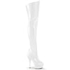 KISS-3010 Plateau Overknee Stiefel Weiß Lack von Pleaser