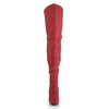 LEGEND-8899 Overknee Stiefel Rot Echtleder von Pleaser – Ansicht 2