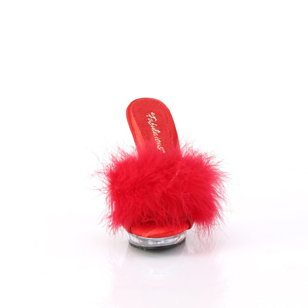 LIP-101-8 Plateau Pantoletten Rot/Transparent von Fabulicious – Ansicht 2