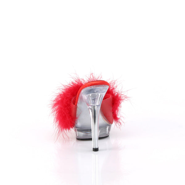 LIP-101-8 Plateau Pantoletten Rot/Transparent von Fabulicious – Ansicht 4