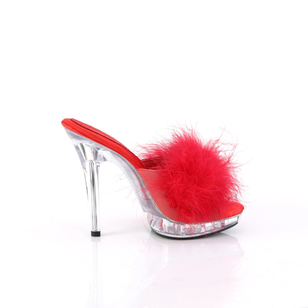 LIP-101-8 Plateau Pantoletten Rot/Transparent von Fabulicious – Ansicht 5