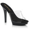 LIP-101 Plateau Pantoletten Transparent/Schwarz von Fabulicious