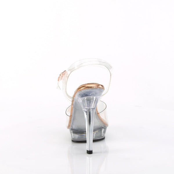 LIP-108 Plateau Sandaletten Transparent/Rose Gold von Fabulicious – Ansicht 4