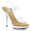 LIP-108 Plateau Sandaletten Transparent/Beige | Fabulicious