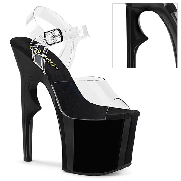 LOVETHORN-708 Sandalette Plateauschuhe Schwarz von Pleaser