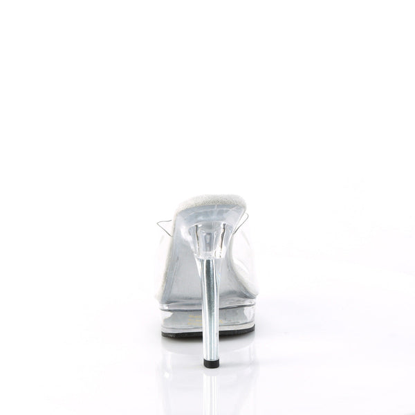 MAJESTY-501 Plateau Pantoletten - Transparent/Weiß von Fabulicious – Ansicht 4