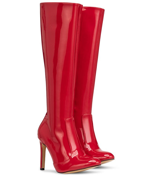 Michael Soul DONNA - Klassische Stiletto Stiefel in rot lack SALE