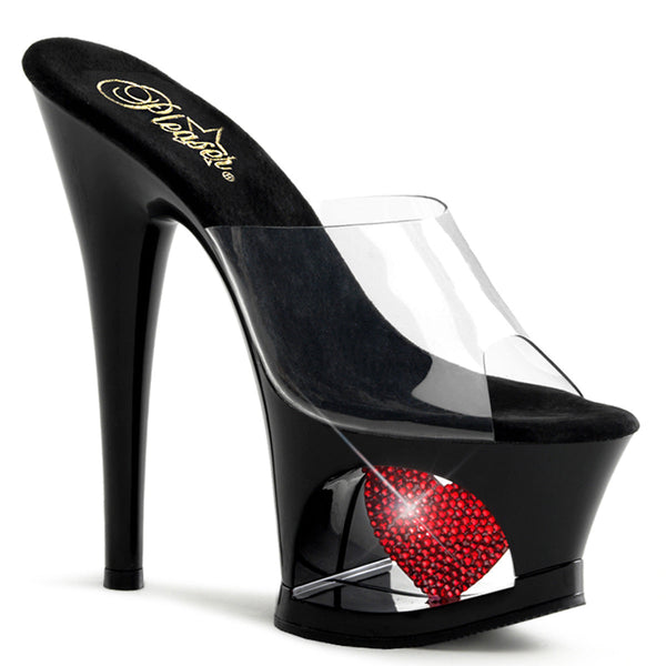 MOON-701HRS Plateau Pantoletten schwarz von Pleaser