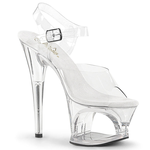 MOON-708 Plateau Sandaletten Transparent von Pleaser
