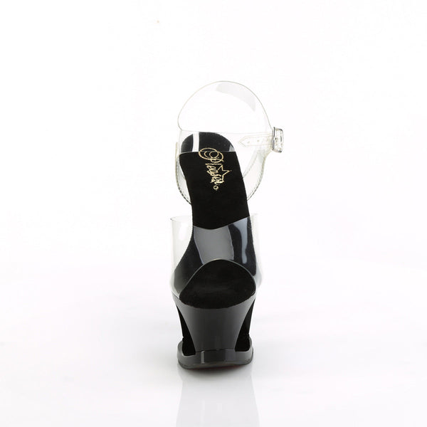 MOON-708DIA - Plateau High Heel Sandaletten - Schwarz Lack von Pleaser – Ansicht 2