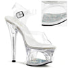 MOON-708DM Plateau Sandaletten klar/transparent von Pleaser