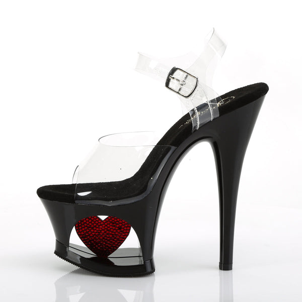 MOON-708HRS Plateau Sandaletten Schwarz von Pleaser – Ansicht 3