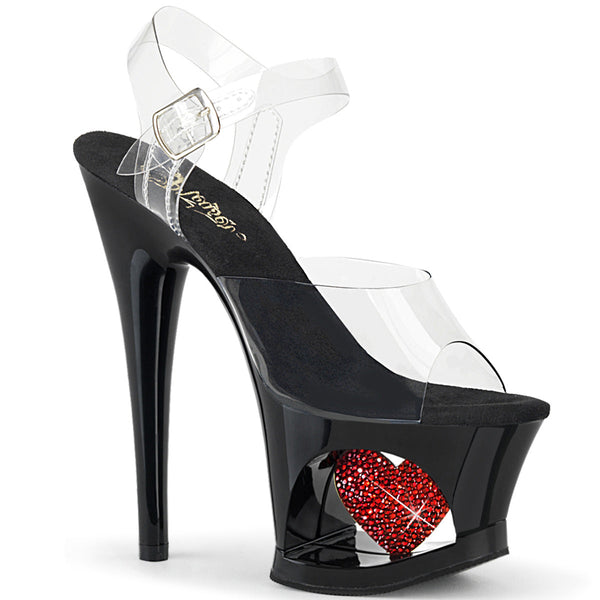 MOON-708HRS Plateau Sandaletten Schwarz von Pleaser
