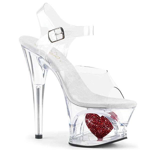 MOON-708HRS Plateau Sandaletten Transparent von Pleaser