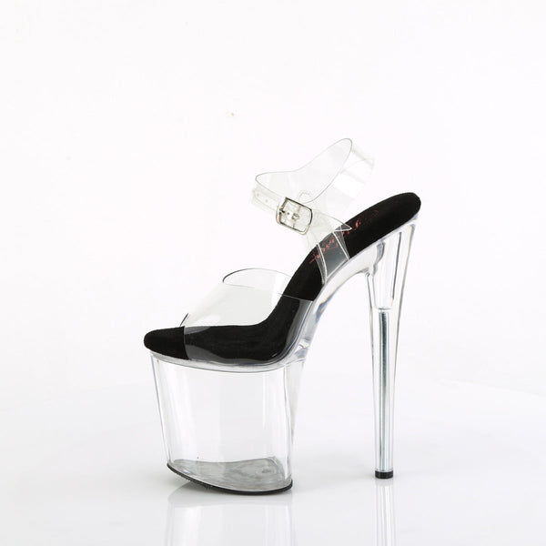 NAUGHTY-808 - Plateau High Heel Sandaletten - Schwarz/Transparent von Pleaser – Ansicht 3