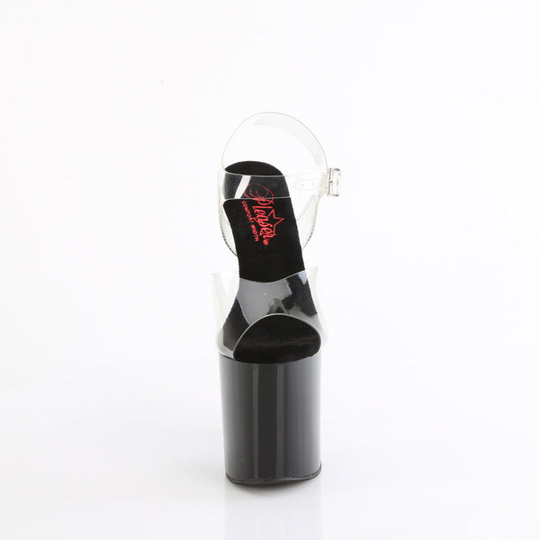 NAUGHTY-808 - Plateau High Heel Sandaletten - Schwarz/Transparent von Pleaser – Ansicht 2