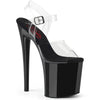 NAUGHTY-808 - Plateau High Heel Sandaletten - Schwarz/Transparent | Pleaser