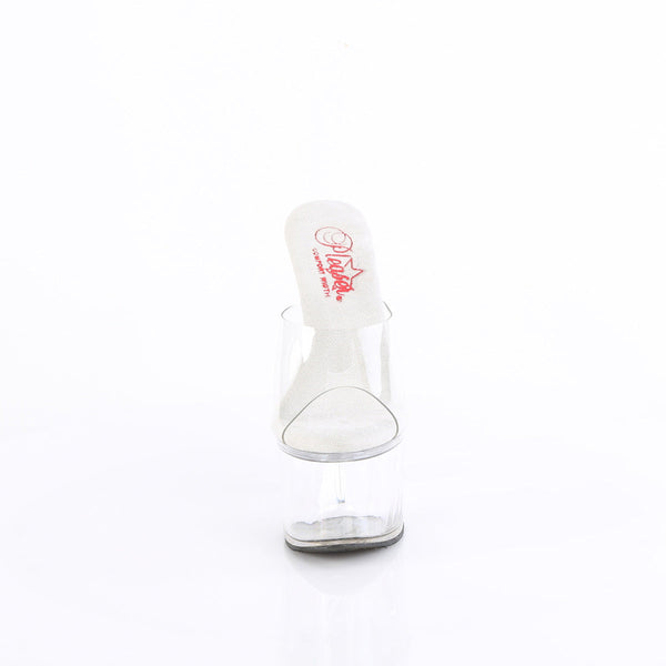 PASSION-701 - Plateau High Heel Pantoletten - Transparent von Pleaser – Ansicht 2