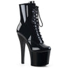 RADIANT-1020 Plateau Stiefeletten von Lack Schwarz | Pleaser
