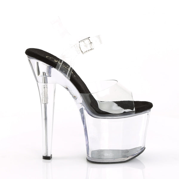 RADIANT-708 Plateau Sandaletten - Schwarz/Transparent von Pleaser – Ansicht 5